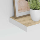 vidaXL 2 db tölgyszínű és fehér MDF lebegő fali polc 60x23,5x3,8 cm