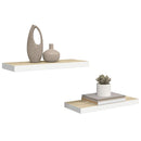 vidaXL 2 db tölgyszínű és fehér MDF lebegő fali polc 60x23,5x3,8 cm