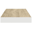 vidaXL 2 db tölgyszínű és fehér MDF lebegő fali polc 60x23,5x3,8 cm