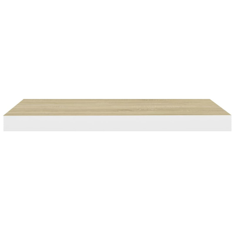 vidaXL 4 db tölgyszínű és fehér MDF lebegő fali polc 60x23,5x3,8 cm