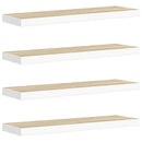 vidaXL 4 db tölgyszínű és fehér MDF lebegő fali polc 80x23,5x3,8 cm