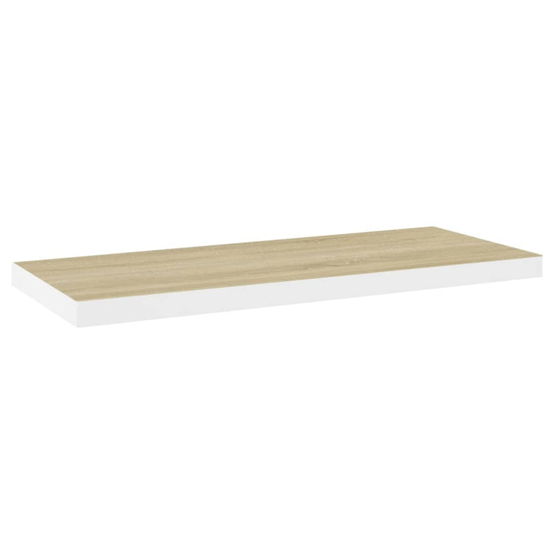 vidaXL 4 db tölgyszínű és fehér MDF lebegő fali polc 80x23,5x3,8 cm