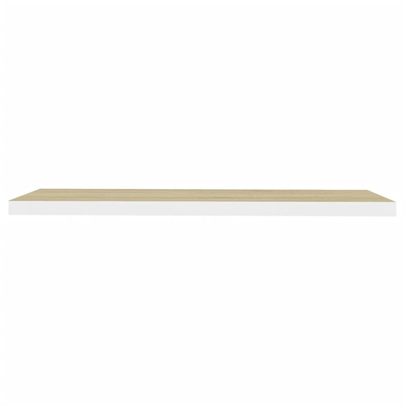 vidaXL fehér-tölgyszínű MDF lebegő fali polc 90 x 23,5 x 3,8 cm