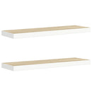 vidaXL 2 db fehér-tölgyszínű MDF lebegő fali polc 90 x 23,5 x 3,8 cm