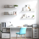 vidaXL 4 db fehér-tölgyszínű MDF lebegő fali polc 90 x 23,5 x 3,8 cm