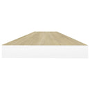 vidaXL 4 db fehér-tölgyszínű MDF lebegő fali polc 90 x 23,5 x 3,8 cm