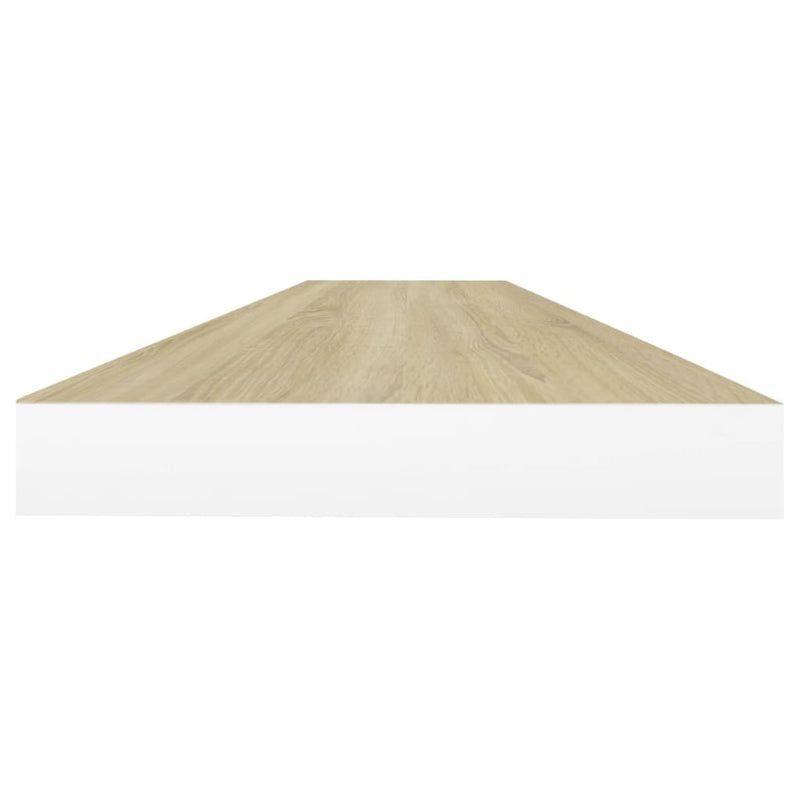 vidaXL 4 db fehér-tölgyszínű MDF lebegő fali polc 90 x 23,5 x 3,8 cm