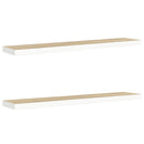 vidaXL 2 db tölgyszínű és fehér MDF lebegő fali polc 120x23,5x3,8 cm