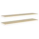 vidaXL 2 db tölgyszínű és fehér MDF lebegő fali polc 120x23,5x3,8 cm