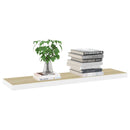 vidaXL 2 db tölgyszínű és fehér MDF lebegő fali polc 120x23,5x3,8 cm