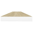 vidaXL 2 db tölgyszínű és fehér MDF lebegő fali polc 120x23,5x3,8 cm