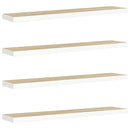 vidaXL 4 db tölgyszínű és fehér MDF lebegő fali polc 120x23,5x3,8 cm