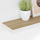 vidaXL 4 db tölgyszínű és fehér MDF lebegő fali polc 120x23,5x3,8 cm