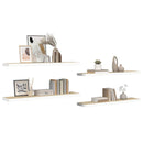 vidaXL 4 db tölgyszínű és fehér MDF lebegő fali polc 120x23,5x3,8 cm