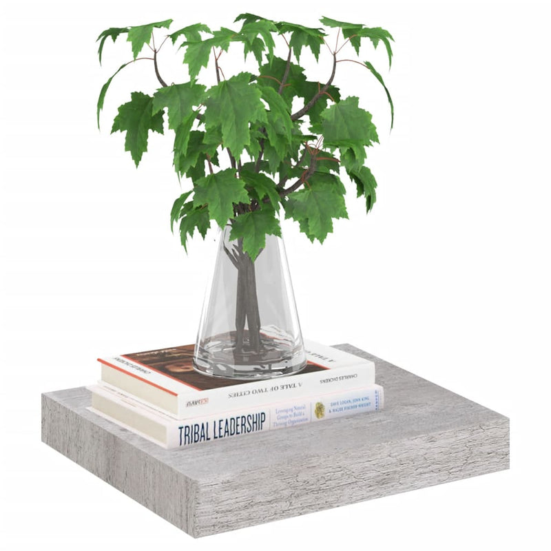 vidaXL betonszürke MDF lebegő fali polc 23 x 23,5 x 3,8 cm