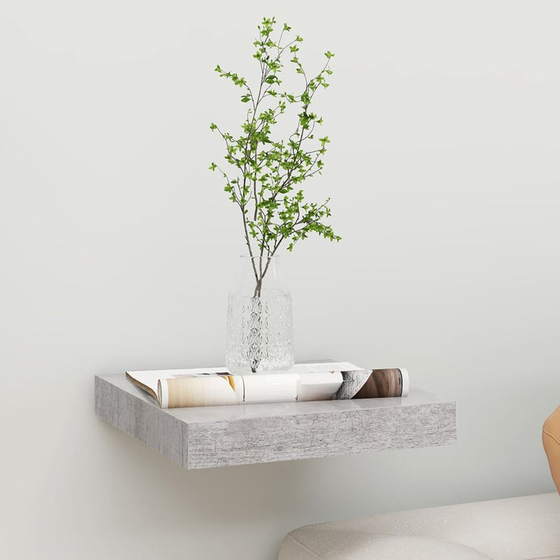 vidaXL betonszürke MDF lebegő fali polc 23 x 23,5 x 3,8 cm