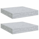 vidaXL 2 db betonszürke MDF lebegő fali polc 23 x 23,5 x 3,8 cm