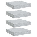 vidaXL 4 db betonszürke MDF lebegő fali polc 23 x 23,5 x 3,8 cm
