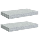 vidaXL 2 db betonszürke MDF lebegő fali polc 40 x 23 x 3,8 cm