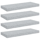 vidaXL 4 db betonszürke MDF lebegő fali polc 60 x 23,5 x 3,8 cm