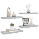 vidaXL 4 db betonszürke MDF lebegő fali polc 60 x 23,5 x 3,8 cm