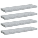 vidaXL 4 db betonszürke MDF lebegő fali polc 80 x 23,5 x 3,8 cm