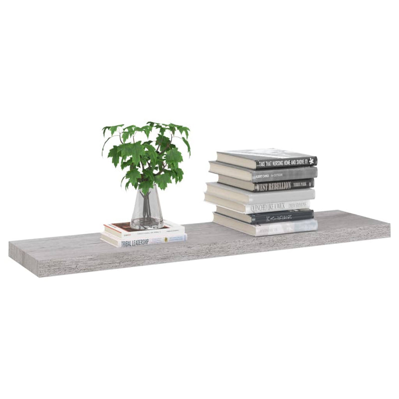 vidaXL 2 db betonszürke MDF lebegő fali polc 90 x 23,5 x 3,8 cm