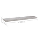 vidaXL 4 db betonszürke MDF lebegő fali polc 90 x 23,5 x 3,8 cm