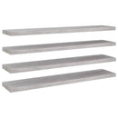 vidaXL 4 db betonszürke MDF lebegő fali polc 120 x 23,5 x 3,8 cm