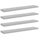 vidaXL 4 db betonszürke MDF lebegő fali polc 120 x 23,5 x 3,8 cm
