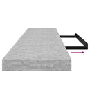 vidaXL 4 db betonszürke MDF lebegő fali polc 120 x 23,5 x 3,8 cm