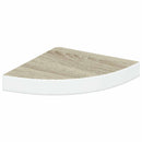 vidaXL tölgyszínű és fehér MDF fali sarokpolc 25 x 25 x 3,8 cm