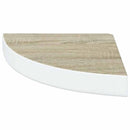 vidaXL tölgyszínű és fehér MDF fali sarokpolc 25 x 25 x 3,8 cm