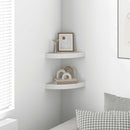 vidaXL 2 db fehér-tölgyszínű MDF fali sarokpolc 25 x 25 x 3,8 cm