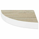 vidaXL 2 db fehér-tölgyszínű MDF fali sarokpolc 25 x 25 x 3,8 cm