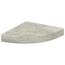 vidaXL betonszürke MDF fali sarokpolc 25 x 25 x 3,8 cm