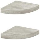 vidaXL 2 db betonszürke MDF fali sarokpolc 25 x 25 x 3,8 cm