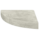 vidaXL 2 db betonszürke MDF fali sarokpolc 25 x 25 x 3,8 cm