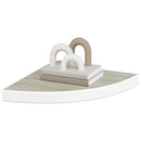 vidaXL tölgyszínű és fehér MDF fali sarokpolc 35 x 35 x 3,8 cm