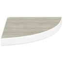 vidaXL tölgyszínű és fehér MDF fali sarokpolc 35 x 35 x 3,8 cm