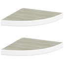 vidaXL 2 db tölgyszínű és fehér MDF fali sarokpolc 35 x 35 x 3,8 cm
