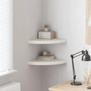 vidaXL 2 db tölgyszínű és fehér MDF fali sarokpolc 35 x 35 x 3,8 cm