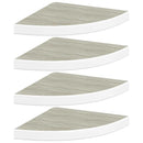 vidaXL 4 db tölgyszínű és fehér MDF fali sarokpolc 35 x 35 x 3,8 cm