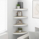 vidaXL 4 db tölgyszínű és fehér MDF fali sarokpolc 35 x 35 x 3,8 cm
