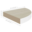 vidaXL 4 db tölgyszínű és fehér MDF fali sarokpolc 35 x 35 x 3,8 cm