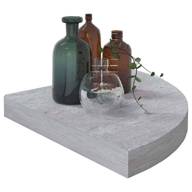 vidaXL betonszürke MDF fali sarokpolc 35 x 35 x 3,8 cm