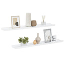 vidaXL 2 db magasfényű fehér fali polc 80 x 9 x 3 cm