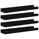 vidaXL 4 db fekete fali polc 40 x 9 x 3 cm