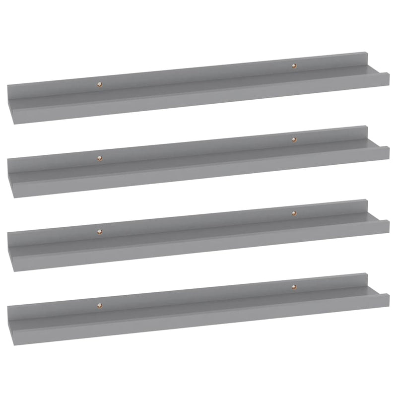 vidaXL 4 db szürke fali polc 60 x 9 x 3 cm