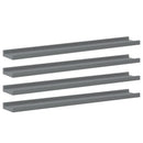 vidaXL 4 db szürke fali polc 80 x 9 x 3 cm